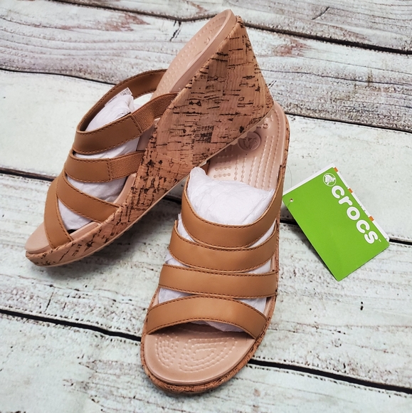 CROCS Shoes - Crocs Aleigh Cork Wedge Sandals